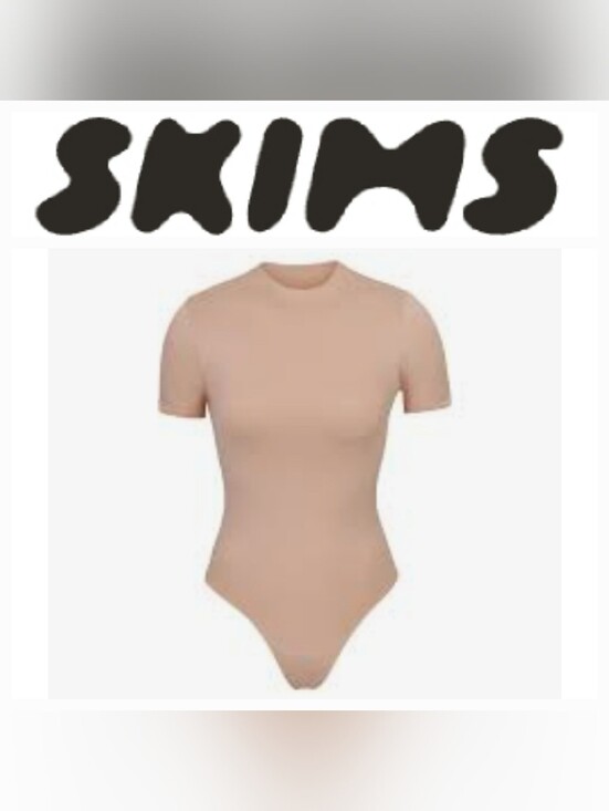 SKIMS Tops - Skims Fits Everybody T-Shirt Bodysuit in Sand Nude Sz XXS NWT